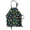 thumbnail image 1 of Flowers Apron Butterflies and Flowers Springtime Nature Inspired Print Illustration, Unisex Kitchen Bib Apron with Adjustable Neck for Cooking Baking Gardening, Yellow and Petrol Blue, by Ambesonne, 1 of 3