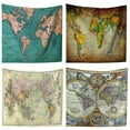 thumbnail image 6 of 51.2×59" Vintage World Map Tapestry Watercolor Tapestry Abstract Map Tapestry Wall Hanging Colorful Globe Tapestry Stylish Painting Map Tapestry for Living Room Dorm Wall Decor, 6 of 7