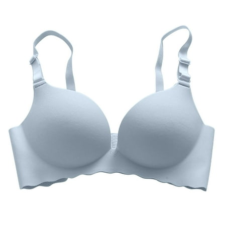 LWNYDPLSD Bras for Women Macaron Underwear Traceless Girl Bra Set Smooth No Underwire Gathered Upper Bracket Adjustable Bra Adhesive Bra Grey 34