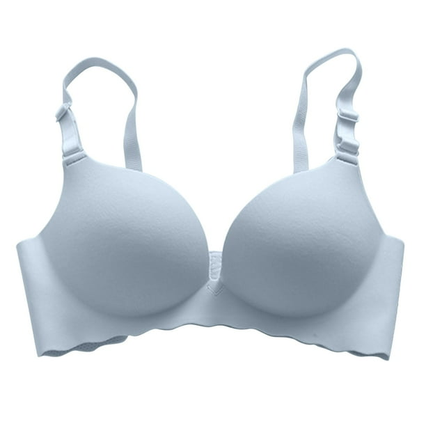 Gibobby Brasier estraple para mujer Conjunto de sujetador de niña sin rastro de ropa interior Macaron Sujetador ajustable con soporte superior sin aros(Gris,34)