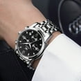 thumbnail image 5 of OLEVS Watches for Men, Mens Watches Gifts for Men Chronograph Analog Quartz Luxury Casual Classic Diamond Waterproof Luminous Stainless Steel Reloj para Hombre Black Dial, 5 of 12
