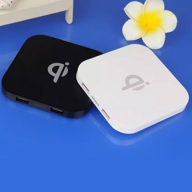 Cagogo under $5 2Pcs Wireless Charger, Wireless Charger with Dual USB Ports, 5W Fast Wireless Charging Pad for iPhone Android, Wireless Charging Station for Multiple Devices