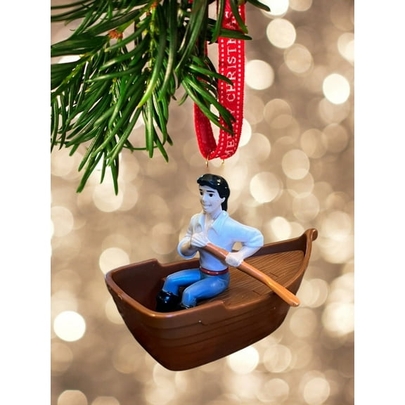Ornament Disney Prince Eric & Row Boat The Little Mermaid pvc Figure 4” Figurine
