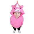 thumbnail image 3 of SonxaHe Toddler Girl's Hoodies Cartoon Unicorn Prints Zip Hooded Sweatshirts Child Fashion Breathable Relaxed Clothes Pink,Size 3-4 Y, 3 of 8