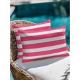thumbnail image 4 of Waterproof Outdoor Throw Pillows with Inserts 12"x20" Set of 2, Pink Striped Soft Decorative Pillowcases for Couch Bedroom, Modern Simple Monochrome Geometric White Pillow Covers for Sofa Living Room, 4 of 8