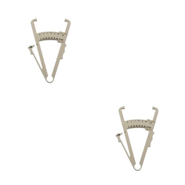 Seitruly Calibrador de pliegues cutáneos preciso portátil para adultos, unidades duales, 0-70mm, probador de grasa corporal antideslizante, Beige 2piezas