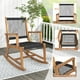 thumbnail image 4 of Costway Conjunto de Mesa de Café y Mecedora de Madera de Acacia Tejida en Cuerda Negro y Natural, 4 of 10