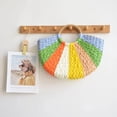 thumbnail image 2 of Bolso de mujer de ratán, bolso de mujer de paja de mimbre, bolso semicircular, bolso de paja tejido de playa 2024, bolso de mano de gran capacidad con parte superior en forma de luna de verano, 2 of 5