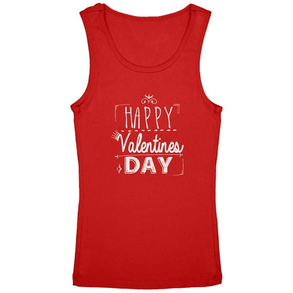 Valentine's Day Happy Valentines Day Sign Youth Girls Tank Top Red YSM
