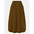 thumbnail image 3 of ZANZEA Women Elastic Waist Vintage Warm Corduroy Long Skirts, 3 of 7