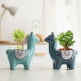thumbnail image 4 of Grandest Birch Flowerpot Ornamental Ceramic Animal Micro Vase Flower Holder for Home Stylish Alpaca Shape Reusable Flowerpot, 4 of 8