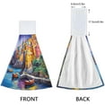 thumbnail image 4 of GZHJMY Village Boats Hanging Tie Towels Set of 2, Soft Absorbent Kitchen Hand Towels with Hanging Loops for Kitchen Bathroom Farmhouse Home Decor, 18.2 x 14 Inch Wash Cloths, 4 of 7
