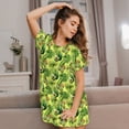 thumbnail image 3 of Balery Kiwi and Avocado Camisón de manga corta con cuello redondo para mujer, cómodo y elegante., 3 of 6