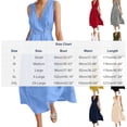 thumbnail image 3 of jtjvou Summer Cotton Linen Tank Dresses for Women 2026 Wrap V Neck Sleeveless Button Waist Flowy Midi Sundress with Pockets Red XXL, 3 of 6