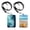 Blue Ocean Wave & Seashells On The Beach, variant on WIRESTER Set 2pcs Pu Leather ID Card Holder Name Tags, Vertical ID Badge Holder with Neck Lanyard for Office Employee, Coach, Doctor - Ocean Sea Turtles & Tropical Sea Coral