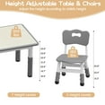 thumbnail image 3 of ChaoLink Kids Table and 6 Chairs Set Height Adjustable Toddler Table and Chair Set, Graffiti Desktop, Children Learn Activity Table for Kids Study Table for HomeDark Gray, 3 of 6