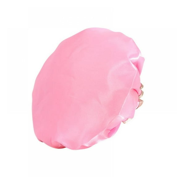 1pcs Waterproof Women Shower Cap Satin Beanie Hair Bonnet Bath Accessories Shower Caps Bathroom Products Elastic Shower Cap