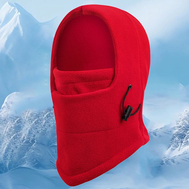 Máscara de esquí para niños a prueba de viento cara completa cubierta de cara sombrero bufanda ajustable (rojo)