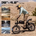 thumbnail image 5 of 32MPH Top Speed Electric Bike for Adults,1500W(Peak)Motor &100 Miles Long Range,48V 20Ah Removable Battery,20''*4 Fat Tire Mountain Ebike,Shimano 7-Speed Full Suspension, 5 of 9