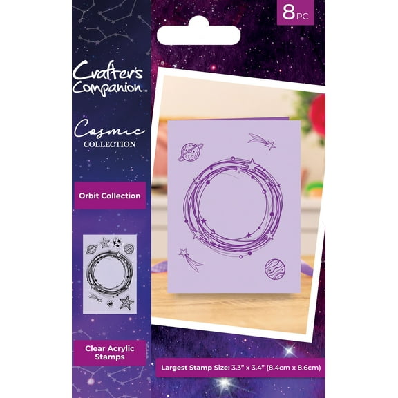 Crafter's Companion Cosmic Clear Acrylic Stamps-Orbit Collection