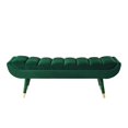 thumbnail image 1 of Krew Bench Green/Gold Velvet 53.2L x 17.7W x 18.5H Upholstered Channel Tufted, 1 of 11