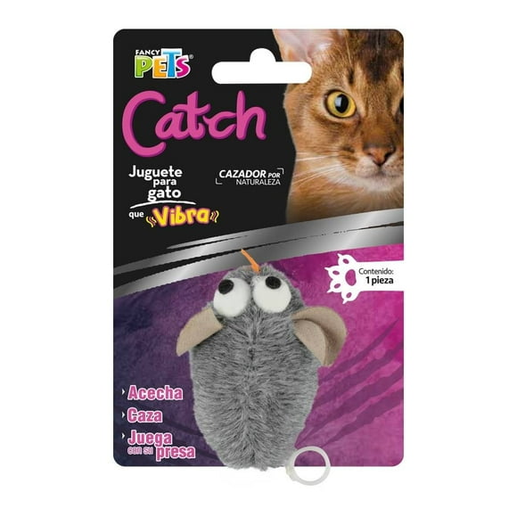 Juguete para Gato Fancy Pets Catch Gris con Forma de Ratón