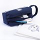thumbnail image 2 of Estuche para lápices de gran capacidad, bolsas con cremallera, caja de papelería sólida azul marino Sywqhk Libre de BPA, 2 of 6