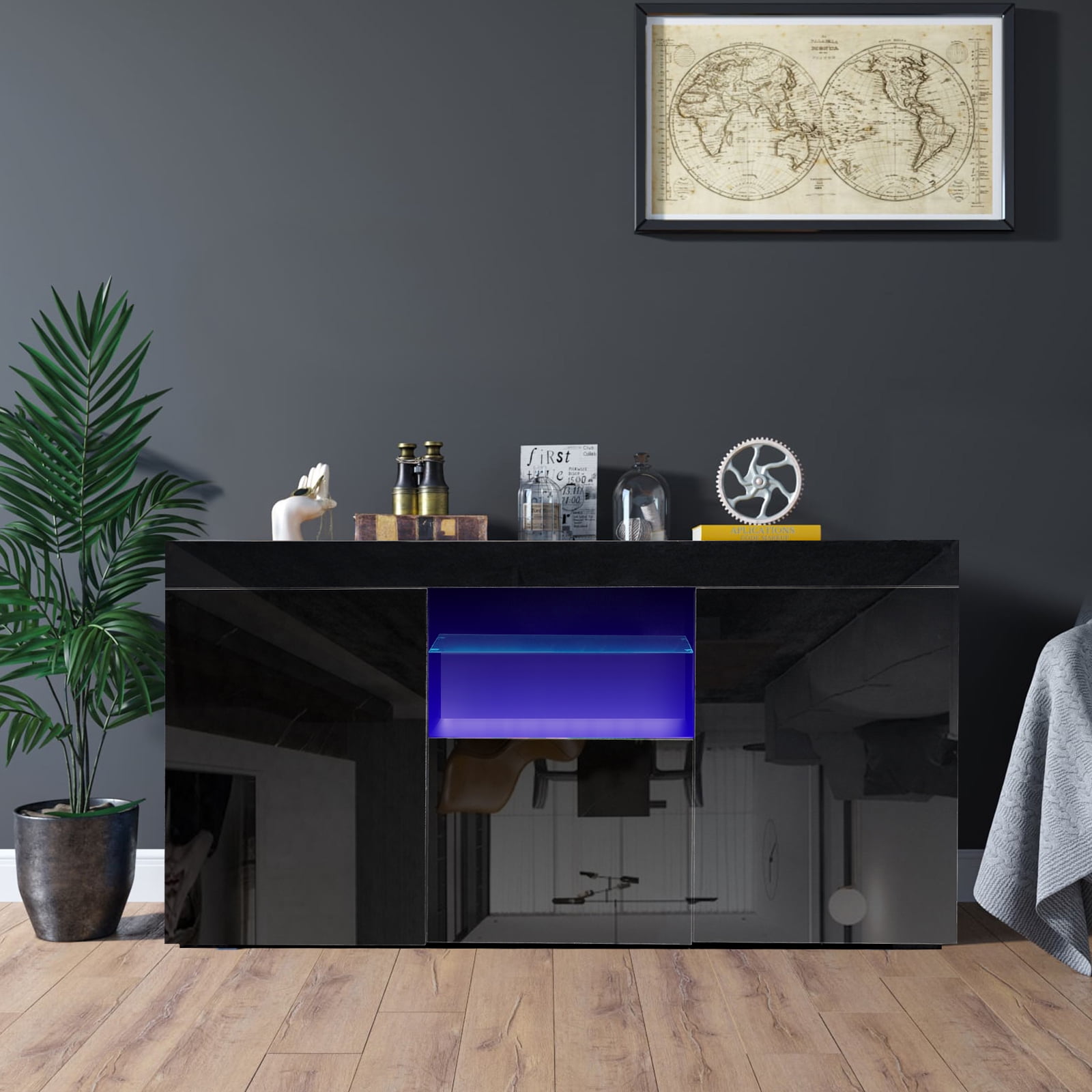 SYNGAR Modern Kitchen Storage Buffet Server Table, Credenzas