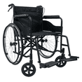 thumbnail image 1 of Silla De Ruedas Negra Manual Con Doble Cruceta y Freno en Agarradera, 1 of 6