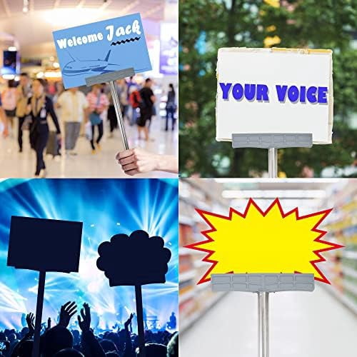 2pcs Handheld Sign Holder Stainless Steel Billboard Airport Pick-Up Sign Sports Meetings Exhibition Welcome Sign Leader Tour Guide Sign High Placards Parade Signboard, No Signboard