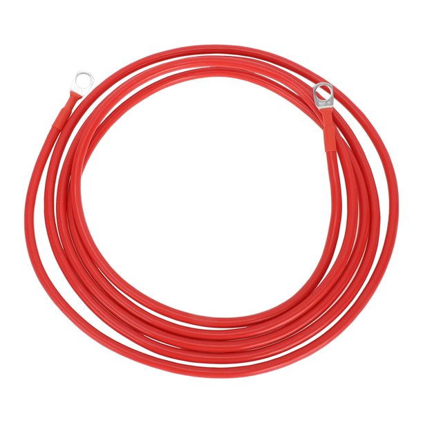 Cable de inversor de batería de 10 pies con terminal de 3/8" Lug 7 AWG de Unique Bargains, Cobre estañado, 1 Pc Rojo