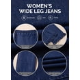 thumbnail image 6 of DOKOTOO Women Wide Leg Jeans High Waisted Stretch Denim Elastic Waist Ruffle Hem Flare Pants Vintage Loose Fit High Rise Baggy Jeans, 6 of 8