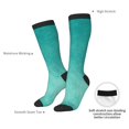 thumbnail image 4 of Gaeub Teal Turquoise1 Printed Design Socks Stretchy High Tube Socks for Men Women Teens , Softball Soccer Socks for Hiking, Sport, 4 of 6