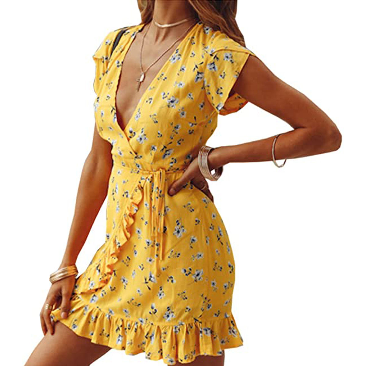 walmart yellow floral dress