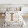 thumbnail image 2 of Homewish Monogrammed L Theme Full Size Comforter Sets,Rustic Flower Floral Bedding Comforter Set,Cartoon Daisy Bedding Sets For Girl Teens,Ultra Soft Bedroom Decor Reversible,3pcs, 2 of 8