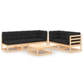 thumbnail image 1 of vidaXL 6 Piece Garden Lounge Set with Cushions Solid Wood Pine, 1 of 5