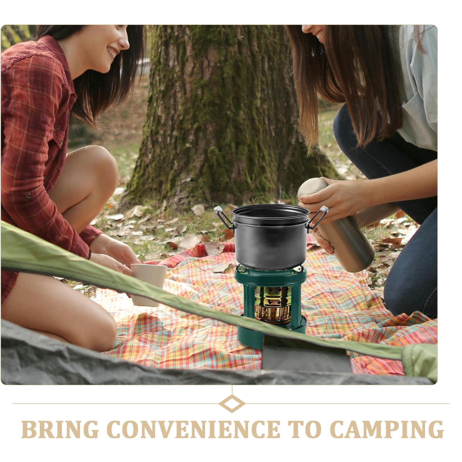 WHAMVOX 8 Wicks Camping Picnic Burner Furnace Portable Camping Stove Oil Stoves Cookware Outdoor Kerosene Stove For Backpacking Hiking Outdoor Adventure Cooking Supplies Dark Green
