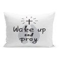 thumbnail image 1 of BOSDECO Wake Up and Pray Motivational Quote Lettering Religious Pillowcase Pillow Cover Cushion Case 20x30 inch, 1 of 1