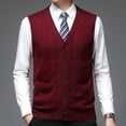 thumbnail image 3 of Men's Knit Sleeveless Vest for Casual Layering – Solid Color Cardigan-Style Vest for Everyday Wear, 3 of 7