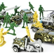 TOY Life Army Men Toys for Boys, Toy Soldiers Army Toys Plastic Green Army Men Army Action Figures Military Toys, Die Cast Metal Military Vehicles with a Bag Toy Helicopter, Halloween Prizes for Kids