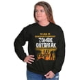 thumbnail image 3 of In Case of Zombie Outbreak Eat Candy Unisex Plus Fleece Graphic Sweatshirt Brisco Brands 2X, 3 of 5