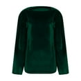 thumbnail image 6 of Women's Elegant Velvet Cowl Neck Ruched Tops Dressy Casual Long Sleeve Vintage Velour Christmas Blouse Shirts, 6 of 6