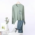thumbnail image 2 of NOLDARES Men Pajamas Sets Long Sleeve Sleepwear Two-Piece Soft PJs Sets Loungewear with Long Pants(AG,XXL), 2 of 8