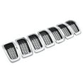 thumbnail image 6 of Kit 7pcs For 2014-2018 Jeep Cherokee 4-Door Black Mesh Grille Grill Cover Chrome Moulding Trim Insert, 6 of 8