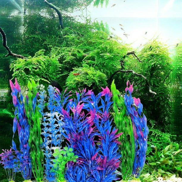 Aquarium accessories simulation water grass plant plastic fish tank fake  landscaping underwater combination grass package