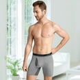 thumbnail image 5 of IGOLUMON Mens Underwear Boxers 6 Pack Bamboo Rayon Breathable Soft Boxer Briefs for Men with Fly Underwear Trunks, 5 of 6