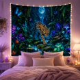 thumbnail image 2 of Spotted Jaguar in a Bioluminescent Tropical Jungle Mystical Fantasy for Nature Lovers Wildlife Wall Art Christmas Gift Tapestry Wall Hanging for Bedroom, Living Room and Dorm, 2 of 7