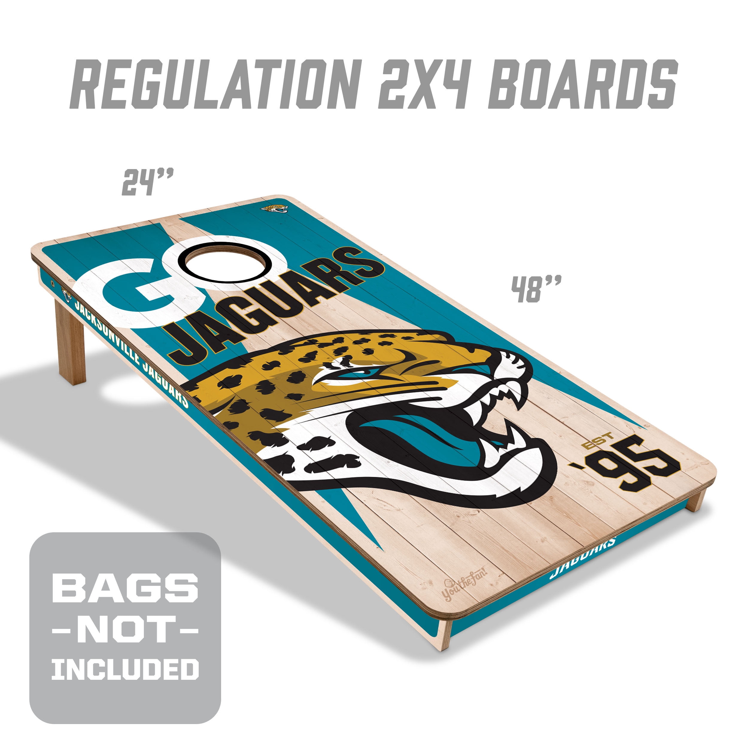 YouTheFan NFL Jacksonville Jaguars 2' x 4' Cornhole Game No Bags