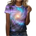 thumbnail image 2 of kttectoa Loose Fit Comfy T-Shirt Casual Blouses Blouses for Women Nebula Graphic T Shirts Crewneck Short Sleeve Blouse for Women Trendy Party, 2 of 4