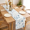 thumbnail image 3 of Table Runner 70 Inches Long for Kitchen Dining, Blue Spring Floral Dresser Scarf Farmhouse, Dining Table Decorations for Wedding/Parties, Summer Flowers Botanical Elegant 13 x 70 In, 3 of 8